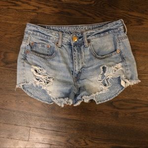 American Eagle high rise festival jean shorts